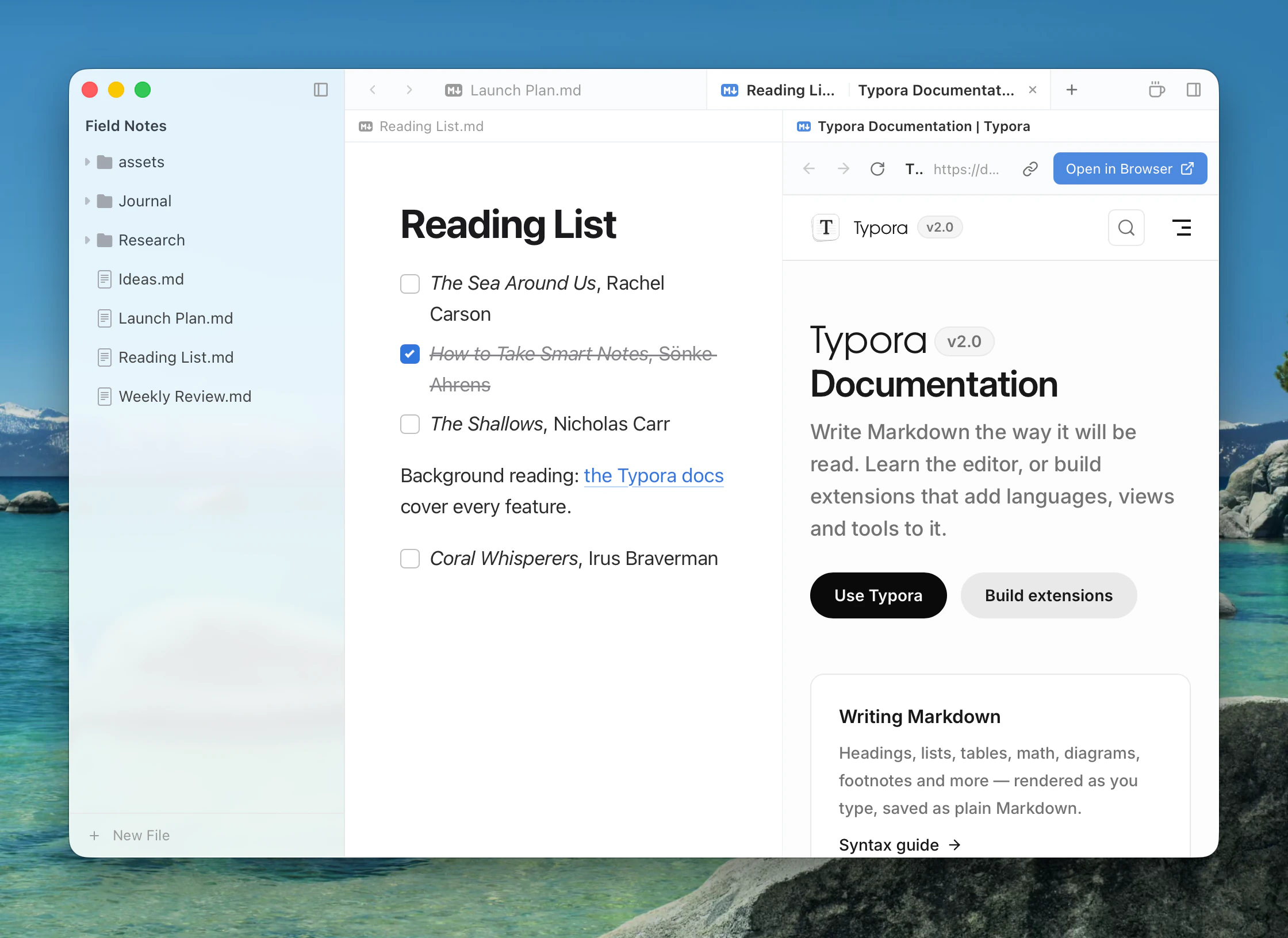 A web page beside a document